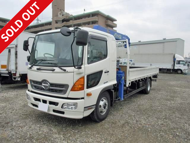 2015 model! Hino Ranger crane with 4-stage hook-in radio control ★Standard★Wooden body★