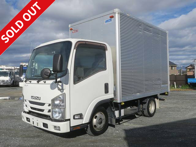 2015 Isuzu Elf 2t aluminum van, standard short, cargo bed height 212cm, fully low floor, 150 horsepower, 2-stage lashing rail [Semi-medium-sized (5t only) license compatible *Old standard license OK]