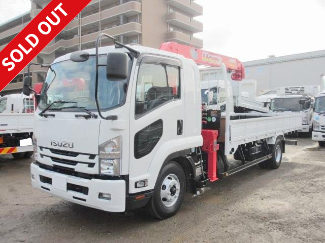 2015 Isuzu Forward, wooden body with crane, Furukawa Unic, 4-stage hook-in, radio control