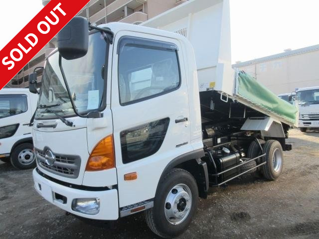 2015 Hino Ranger 4t dump truck, manufactured by Kyokuto Kaihatsu, 3-way opening, unused vehicle, with manual cobo lane! Available for lease!!