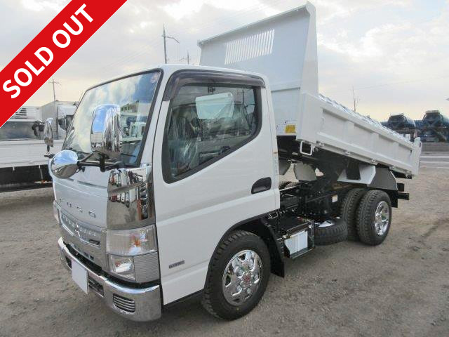 2016 Mitsubishi Fuso Canter 3t low-floor reinforced 3-way opening dump truck, manufactured by Kyokuto Kaihatsu, with manual cobo lane, unused vehicle (chrome plated)!!