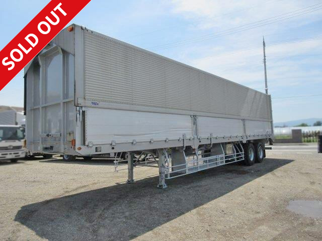 2002 model Nippon Trex 2-axle wing trailer with lift axle, maximum load capacity 20t, air suspension