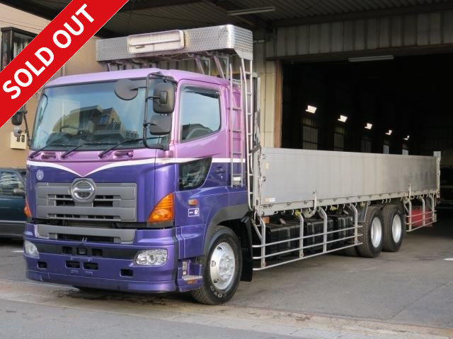 2007 Hino Profia flatbed, 3-way open aluminum block, rear air suspension, body length 9600mm