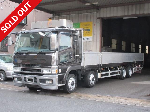 2005 Mitsubishi Fuso Super Great, low-floor 4-axle flat body, 5-way open aluminum block, body length 9600mm, rear air suspension