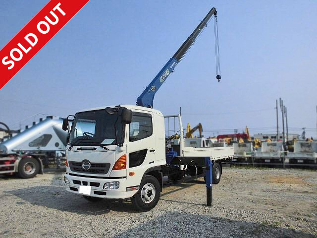 2015 Hino Ranger with 4t crane, 4-stage hook-in, radio-controlled ★Standard★Wooden body★