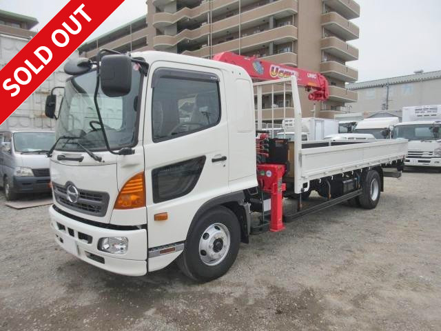 2016 Hino Ranger with 4t crane, 4-stage UNIC, 2.93 ton lift, hook-in, radio-controlled model available for lease!