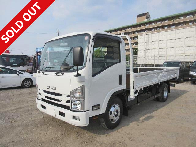 2017 Isuzu Elf 4.6t flatbed body, wooden wide long  