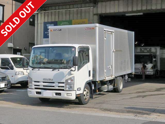 2007 Isuzu Elf Aluminum Van with Combination Gate, Left Side Door, Rear View Camera, ETC 