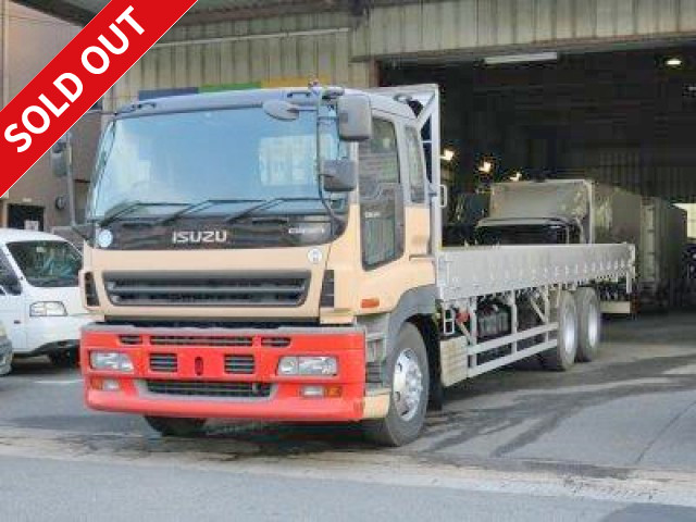 2007 Isuzu Giga, large flatbed, 3-way open aluminum block, 2 rear axles, retarder included, body length 9600mm