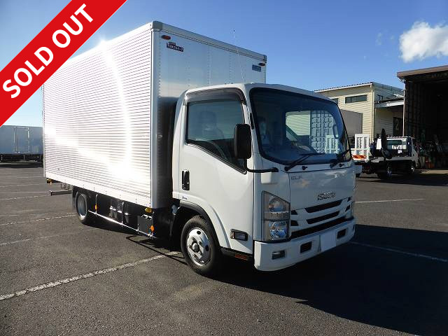 2016 Isuzu Elf small aluminum van, wide and long, low floor, 2t load capacity, left side door, back-up camera and ETC included