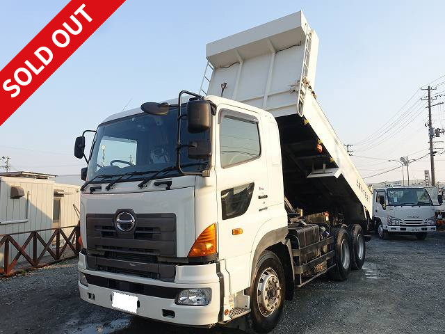 2016 Hino Profia large dump truck, Shinmaywa 5100 reinforced square bottom body, 9100kg load capacity, inspection record book included, electric cobo lane, back-eye camera and ETC included