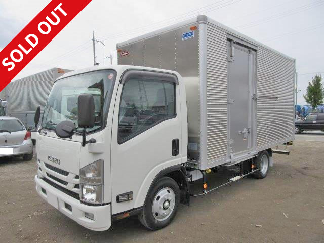 2016 Isuzu Elf 2t aluminum van, wide long left side door, with rear view camera and ETC