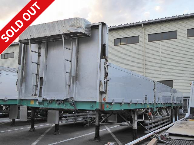 2002 model, made by Nippon Furuhauf, 2-axle, aluminum block flat trailer, load capacity 20,700kg, rear wheel air suspension