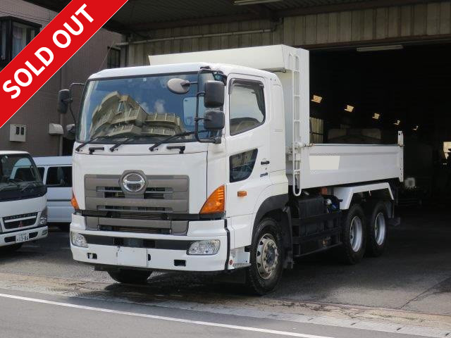 2016 Hino Profia large dump truck, high-floor rear 2-axle, Shinmaywa 5100 body, 2 differentials, reinforced square bottom, 1-way opening, 9.1t load capacity, electric cobo lane, maintenance inspection record book included