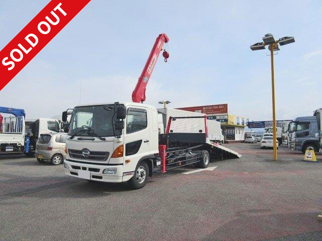 2016 Hino Ranger Extra Ton Self-loader with crane, radio-controlled vehicle and winch Unic carrier 4-stage boom Can carry 1 vehicle!