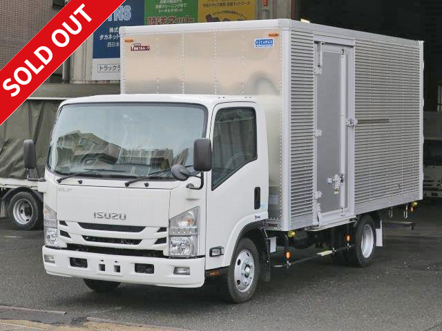 2017 Isuzu Elf 2t aluminum van, wide long left side door, with rear view camera and ETC