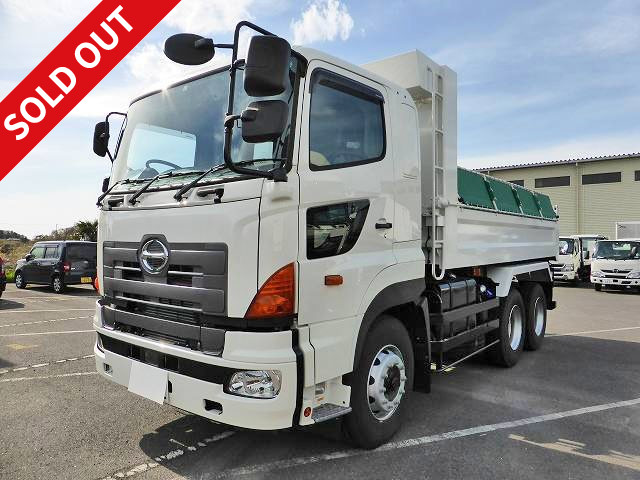 2017 Hino Profia large dump truck 5100 reinforced square bottom body Shinmaywa made 9.1t load capacity with retarder