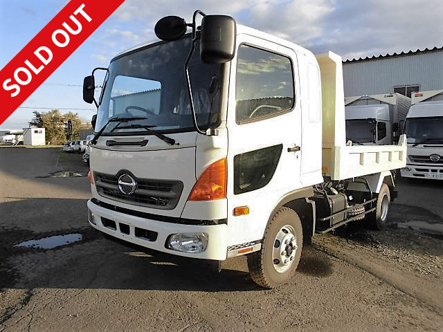 2016 Hino Ranger Medium-sized dump truck, manufactured by Kyokuto Kaihatsu, reinforced square bottom, one-way opening, manual cobo lane, ETC included