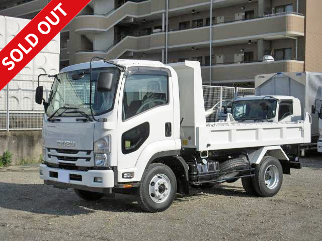 2015 Isuzu Forward medium-sized dump truck, made by Shinmaywa, reinforced one-way opening, with manual cobo lane