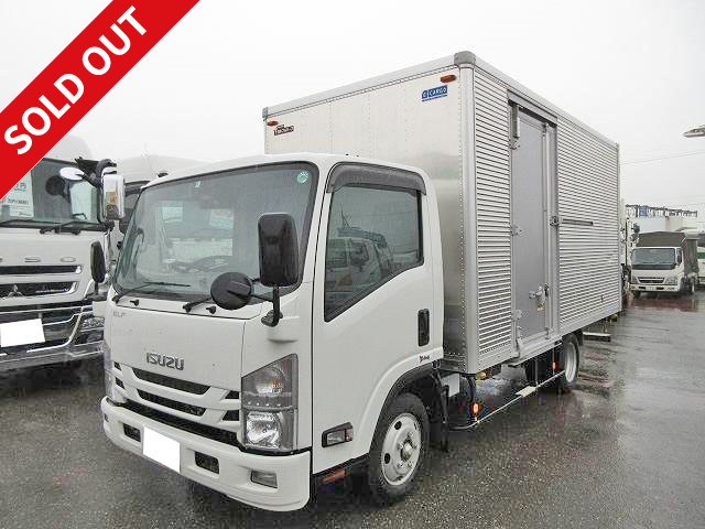 2017 Isuzu Elf 2t aluminum van, wide long left side door, with rear view camera and ETC