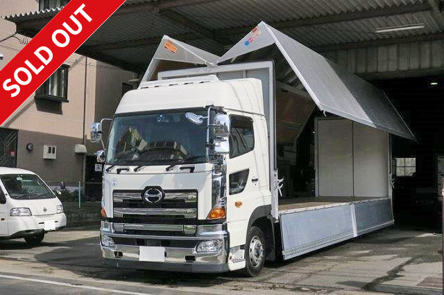 2016 Hino Profia, large aluminum wing, low floor 4 axle, high roof, rear air suspension, retarder, maintenance inspection record book included