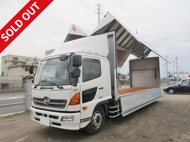 2016 Hino Ranger, increased-ton aluminum wing, 7300 wide, combination gate, rear air suspension, wind guide plate, rear-eye camera