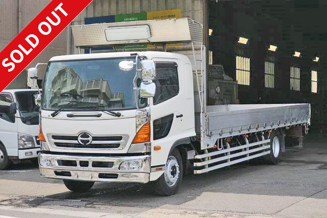 2012 Hino Ranger, extra-large capacity flatbed truck, 3-way opening, aluminum block, 7200 wide body, 7.7t payload, rear air suspension  