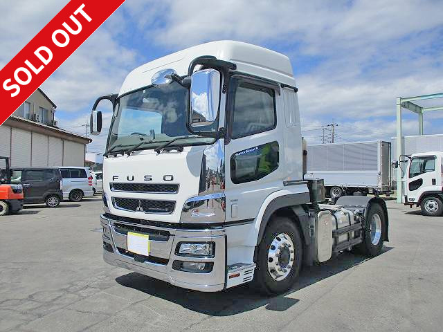 Now leased! 2016 Mitsubishi Fuso Super Great V, large tractor head, 5th wheel load 11.5t, rear air suspension, high roof, aluminum wheels, dealer inspection record book included