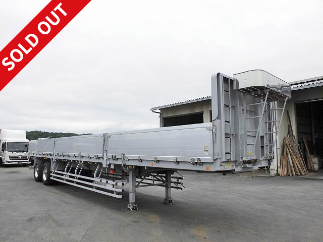 2018 model, made by Nippon Furuhafu, high-bed, 2-axle, 7-way opening, aluminum block flatbed trailer {with lift axle!} Maximum load capacity 23.1t!! [vehicle inspection included] 