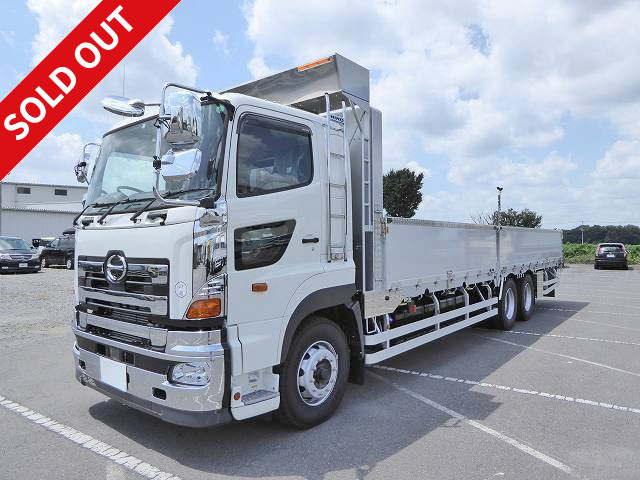 2017 Hino Profia Large flatbed High deck 2 rear axles 5-way open aluminum block Torii deck specification 800mm tailgate Rear wheel air suspension With retarder