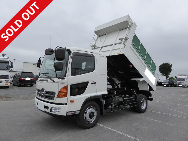 2017 Hino Ranger Heavy-duty Dump Truck with Reinforced Square Bottom, Single-Sided Opening, Loading Capacity 7.6t, ShinMaywa Electric Cobo Lane, ETC Included