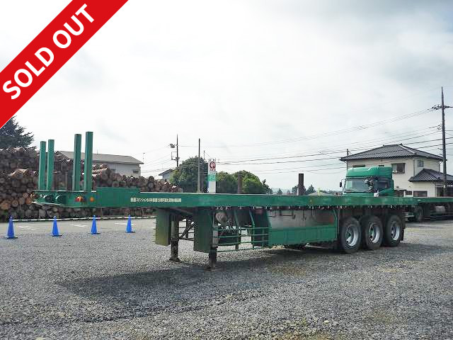 1990 model, Yusouki, 3-axle, boat-bottom, chopping board semi-trailer, maximum load 25t 