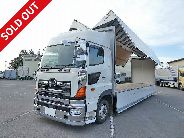 Now available for lease! 2016 Hino Profia, aluminum wing, 4-axle low floor, high roof, rear air suspension, maintenance inspection record book, ETC and back-eye camera included