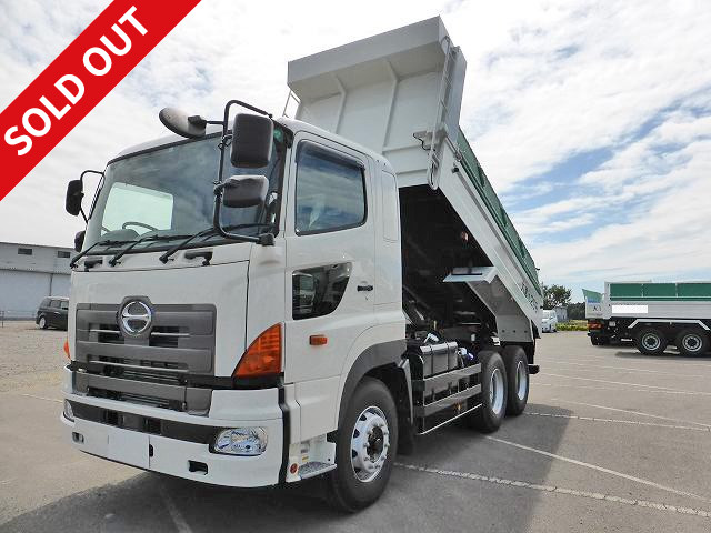 2017 Hino Profia large dump truck 5100 reinforced square bottom body Shinmaywa made 9.1t load capacity with ETC