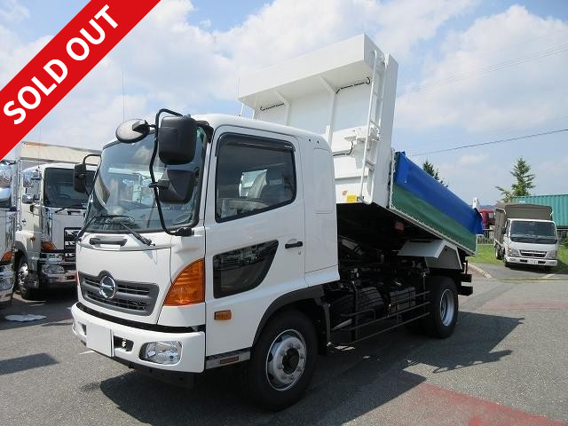 2017 Hino Ranger Heavy Duty Dump Truck, Shinmaywa-made, reinforced square bottom, one-way opening, 7.6t load, electric cobo lane, 230 horsepower, available for lease now