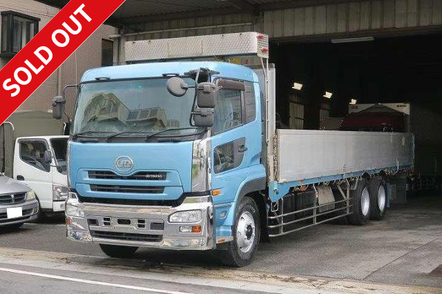 2010 Nissan UD Trucks Quon Large flatbed with high floor, 2 rear axles, aluminum block, 3-way opening, retarder, rear air suspension, ETC