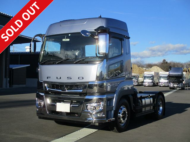 Reiwa 1 model Mitsubishi Fuso Super Great tractor head, fifth wheel load 11.5t, rear air suspension, high roof, aluminum wheels