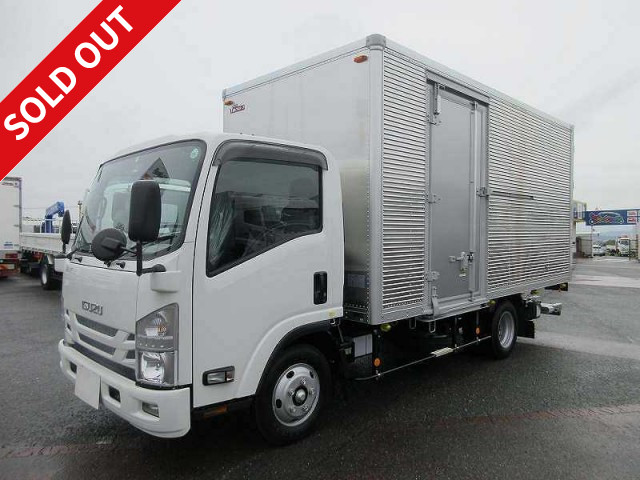 2017 Isuzu Elf small aluminum van, high floor, wide and long, with storage PG, with doors on both sides