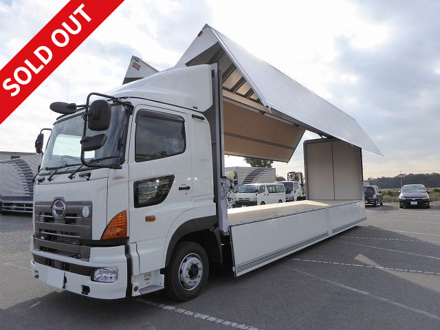 [Lease de Sugu Nori exclusive vehicle] 2017 model Hino Profia, large aluminum wing, low-floor 4-axle, cold weather specification/heated mirrors, 410 horsepower, rear wheel air suspension