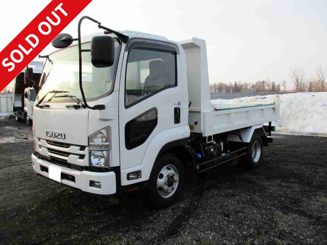 Now available for rental! 2017 Isuzu Forward medium-sized dump truck, made by Shinmaywa, reinforced square bottom, one-way opening, manual cobo lane, dealer inspection record book included