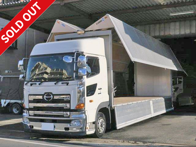 2016 Hino Profia, large aluminum wing, 4-axle low floor, high roof, rear air suspension, back-eye camera, maintenance inspection record book included