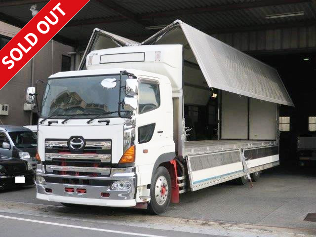 2004 Hino Grand Profia, high deck, 2 rear axles, refrigerated wing [sub-engine Thermo King, -29 degree setting], with standby, rear wheel air suspension, retarder