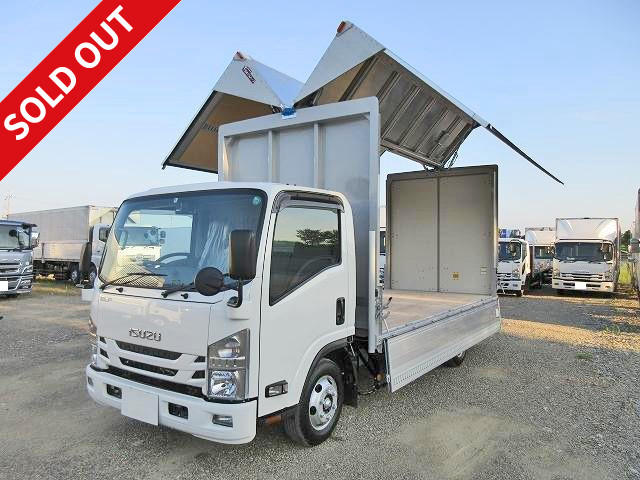 2017 Isuzu Elf small aluminum wing 《3t wide long》 Fully low floor with rear view camera and ETC