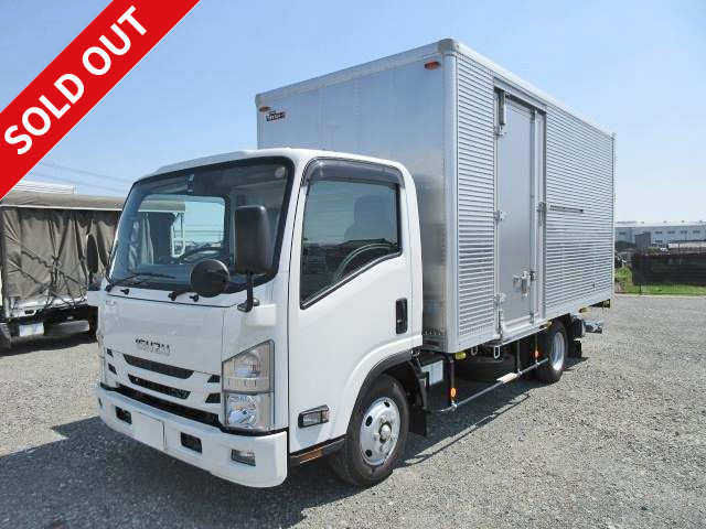 2017 Isuzu Elf small aluminum van, high floor, wide and long, with storage PG, with doors on both sides