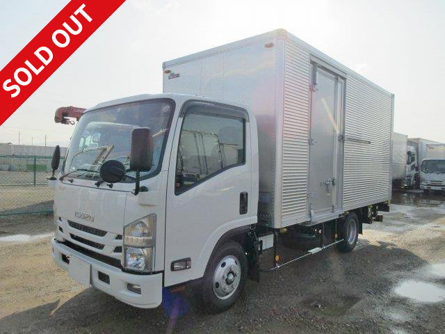 2017 Isuzu Elf small aluminum van, wide and long, low floor, 3t load capacity, left side door, backup camera, combination gate included [Rental available]