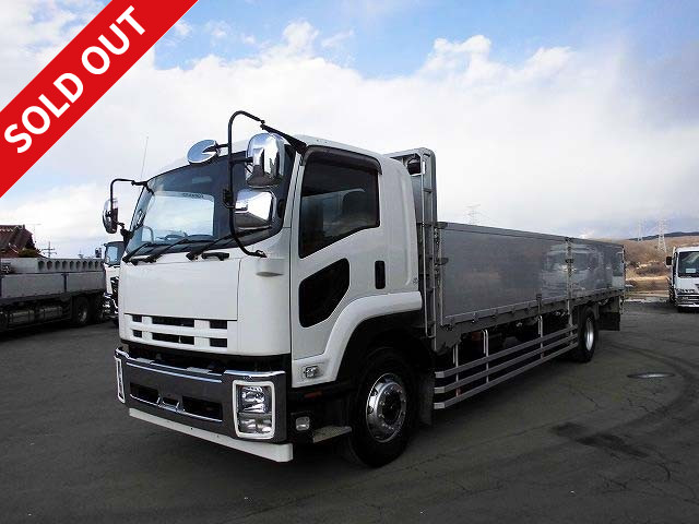 2011 Isuzu Forward, extra-large capacity, flatbed aluminum block, wide width, 5-way opening, 8t capacity, bumper and mirror plating included 