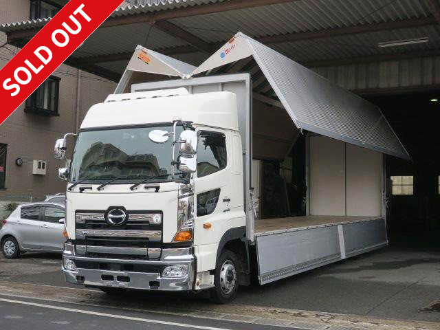 2017 Hino Profia Large aluminum wing 4-axle low floor high roof with rear air suspension and retarder [Maintenance inspection record book included] with rear view camera and ETC