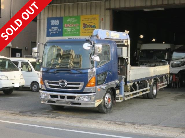 2004 Hino Ranger, medium-sized crane, wooden body, aluminum block, Furukawa Unic 3-stage boom, radio-controlled, aluminum wheels