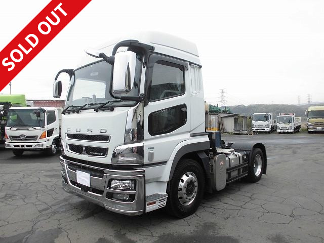 Now leased! 2016 Mitsubishi Fuso Super Great V, large tractor head, 5th wheel load 11.5t, rear air suspension, high roof, aluminum wheels, dealer inspection record included