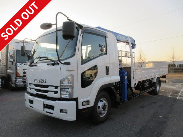 2017 Isuzu Forward, medium-sized crane, standard wooden body, 240 horsepower, Tadano 4-speed, hook-in, radio-controlled 